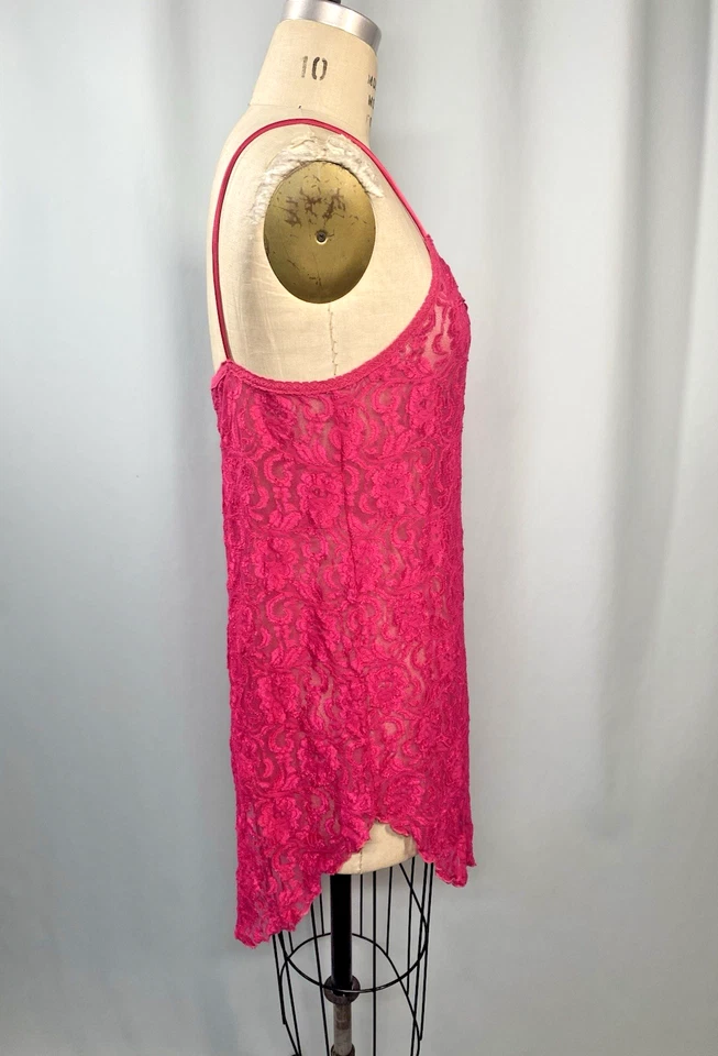 Camisón Vintage TALLA MEDIANA Rosa Encaje Elástico NOCHE MAGIA CINE ETOILE Foto 4 de 4