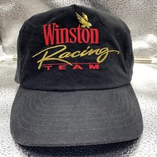 Winston Racing Team Hat Mens OSFA Black Snapback Vintage Nascar Tobacco