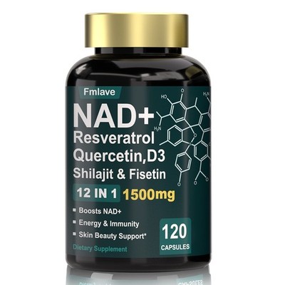 NAD+ Supplement 1500mg with Resveratrol - High Purity Anti-Aging Energy 120 caps