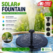Solar Power Bird Bath Fountain Pump Upgrade 1.4W Solar Fountain With 4 Nozzle