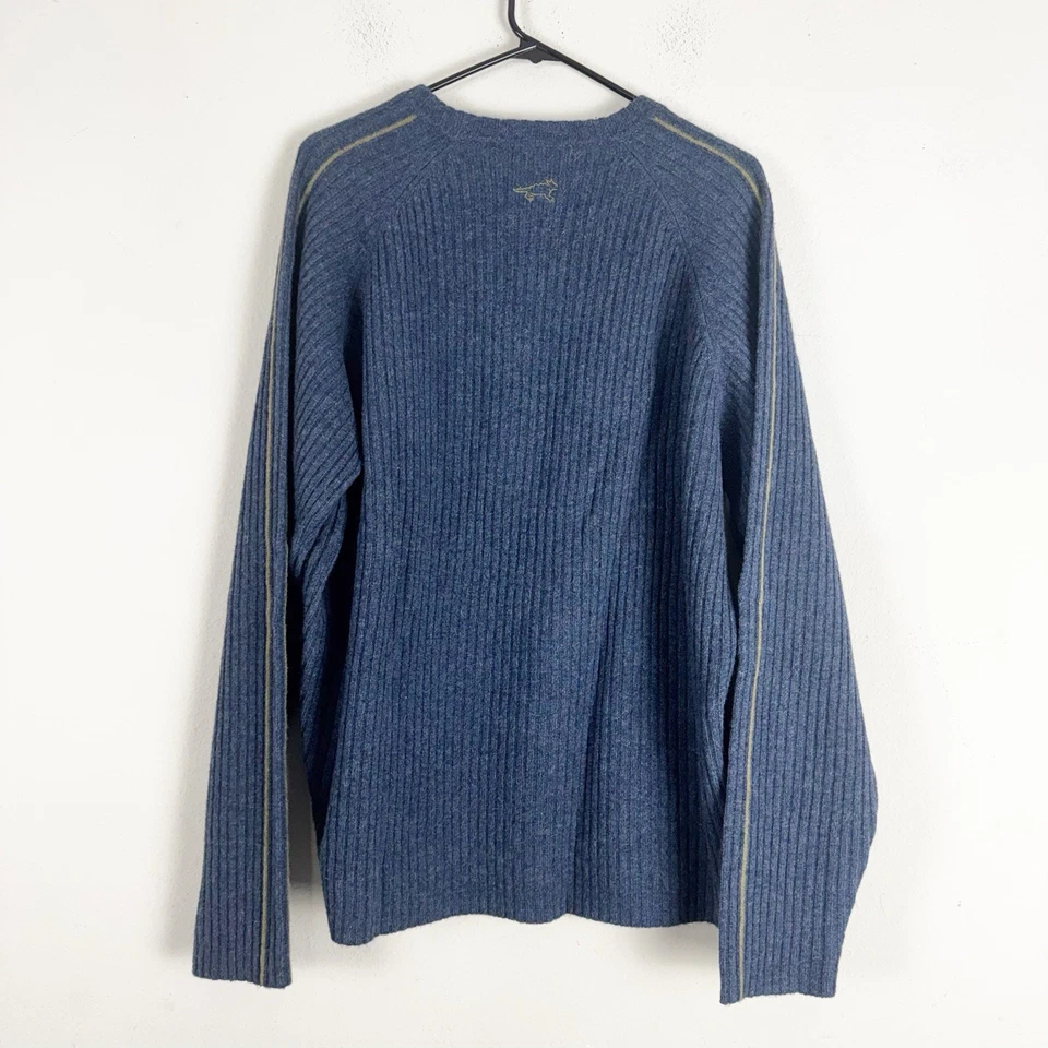 Horny Toad Men's 100% Lambswool Rib-Knit Sweater Size XL Blue - Image 2 of 4