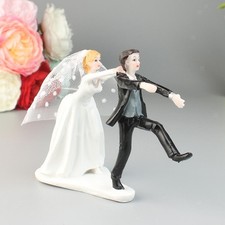 Lustige Hochzeit Widerstrebend Bräutigam Harz Tortenaufsatz Tortenständer