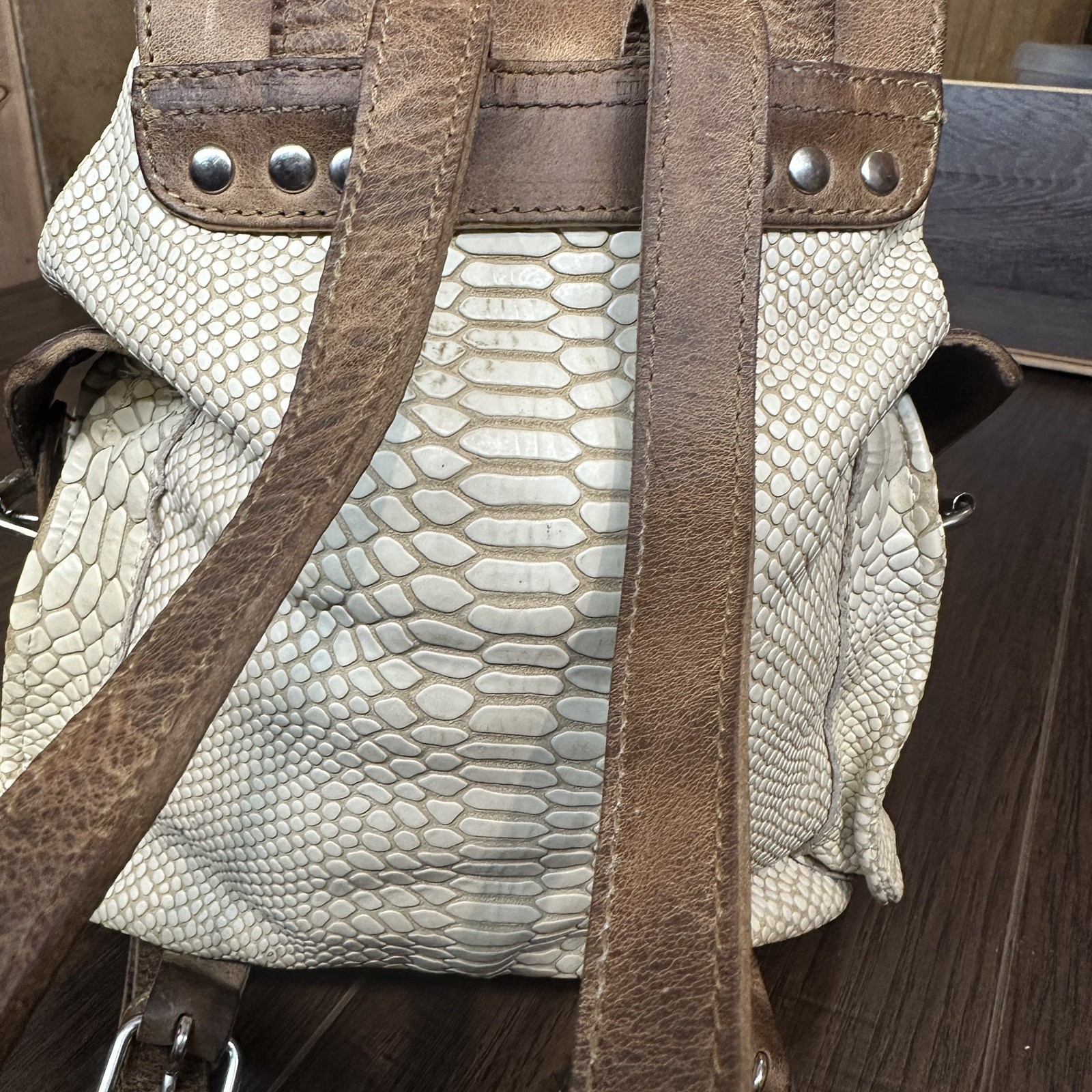 Freebird by Steven ‘Brett’ Backpack white python leather HARD TO FIND!!!