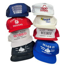 Vintage Trucker Hat Lot Snapback Cap 80s 90s Y2K Patch USA Advertising Rope BQ5