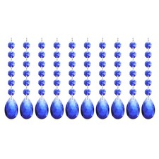 Teardrop Crystal Chandelier, 10 Pack 165mm Length Prisms Part, Blue