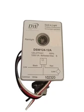DTL® DSW124 12A U Electronic Wire-In Photocontrol, 105 to