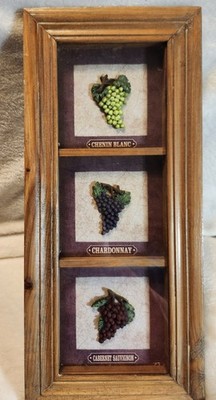 3D WINE SHADOW BOX/PICTURE!! CHENIN BLANC, CHARDONNAY, CABERNET SAUVIGNON