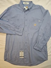 Carhartt Men’s Button Down Flame Retardant Work Shirt Size Large New With Tags