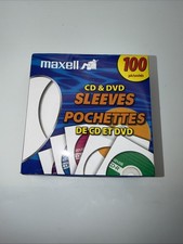 Maxell CD/DVD Sleeves, White, 100pk 190133