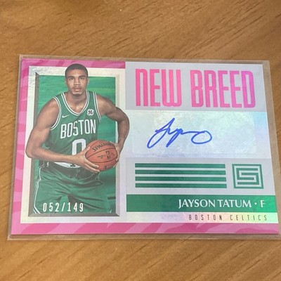 2017-18 Panini Status - New Breed Jayson Tatum #NB-JYT Pink /149 (AU, RC)