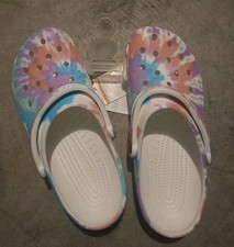NEW Crocs Classic Pastel Tie Dye Graphic Clog Women 12 Men 10 NWT