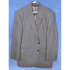 Chaps Ralph Lauren Mens 46T Brown Houndstooth Blazer Sport Coat Made in Canada