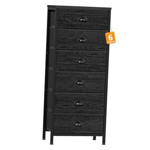 6-Drawer Tall Dresser - Black Oak - 43