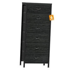  Tall Dresser with 6 11.5"D x 16"W x 43"H (6 Drawers) Black Oak