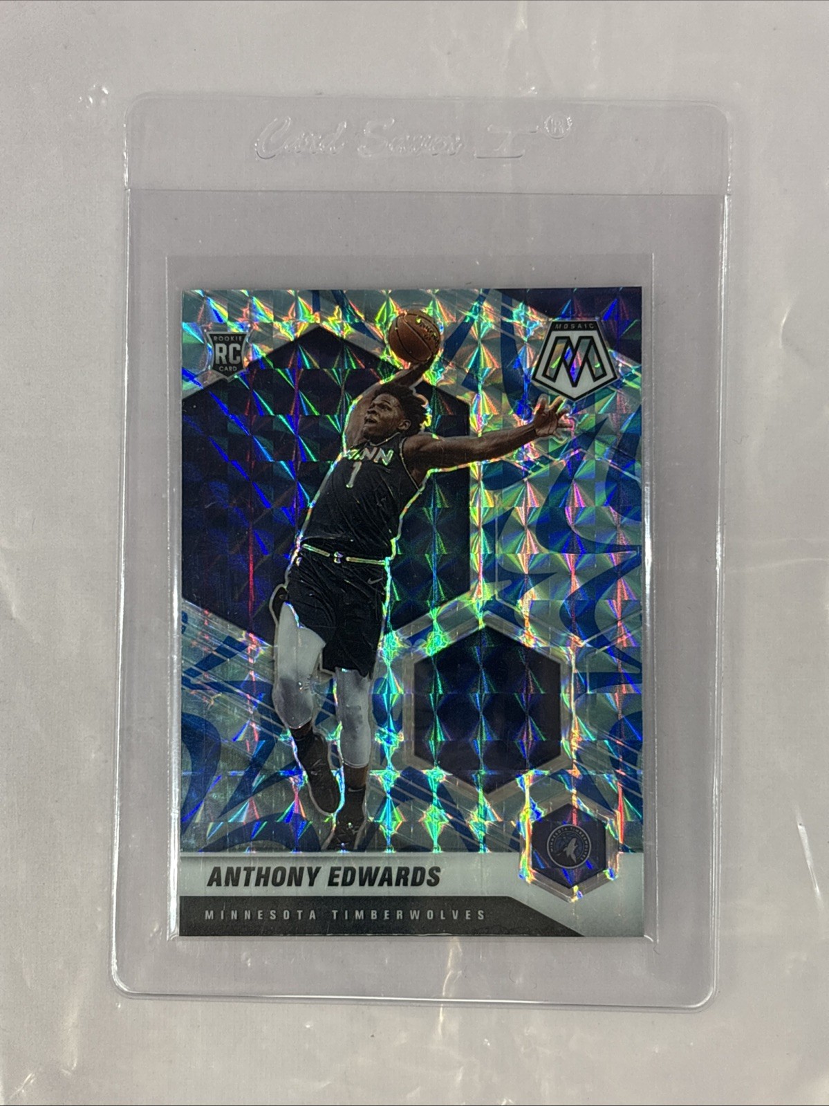 2020-21 Panini Mosaic - Rookie Anthony Edwards #201 Reactive Blue Prizm (RC)