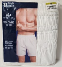 Stafford White Woven Boxers 3-Pack Size 44   New/Sealed