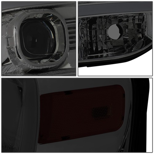 FOR 07-14 FORD EXPEDITION FRONT BUMPER LED DRL PROJECTOR HEADLIGHT SMOKED/AMBER - Picture 5 of 10