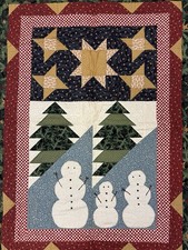 Winter snowman Christmas quilt wall hanging table topper handmade