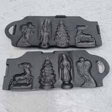 Vintage John Wright cast iron christmas candy mold 1993