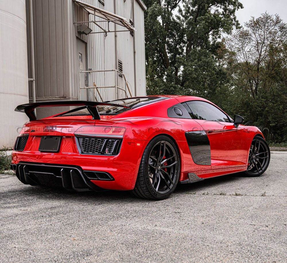 For Audi R8 2016-2020 Carbon Fiber V Style Rear Wing Trunk Blade Spoiler Boot