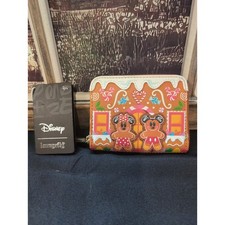 Disney Loungefly Mickey & Minnie Mouse Casa de Pan de Jengibre Cartera de Navidad Nueva con Etiquetas
