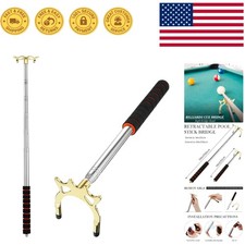 Durable Stainless-Steel Pool Cue Bridge with Removable Brass Head  5 Positions