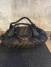 Borsa a mano donna vintage autentica Fendi Zucca Tortuga Spy logo multicolore
