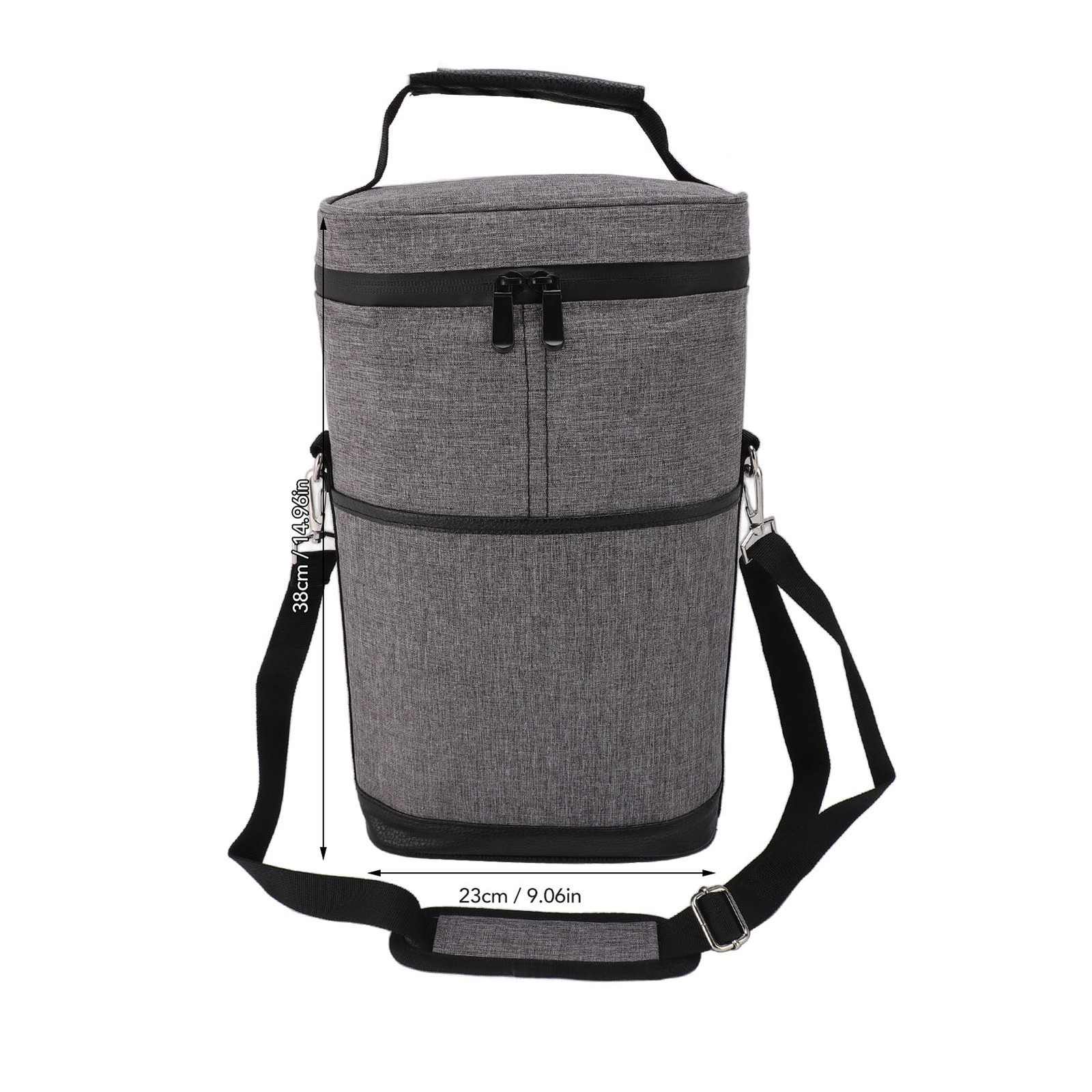 2 Bottle Wine Cooler Bag Leakproof Insulated Padded Wine Carrier Portable Wine