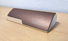 Top Look Brillenetui Etui Hartschale Metall braun hellbraun flach NEU