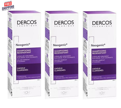 3 PACK Vichy Dercos Neogenic Redensifying Shampoo 200ml / 6.7oz