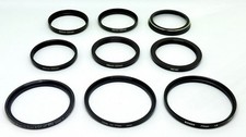 Lot of 9 Various Size Step Up/Down Rings - Filter Adapters for Camera Lenses