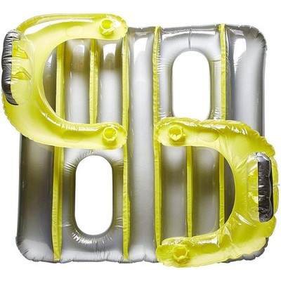 Face to Double Inflatable Swimming Pool Float 66'', yellow