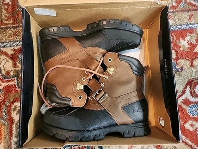 Polo Boots Ralph Lauren Country BT II TN BRIARWD LEATHER Men's Size 9 BROWN Duck