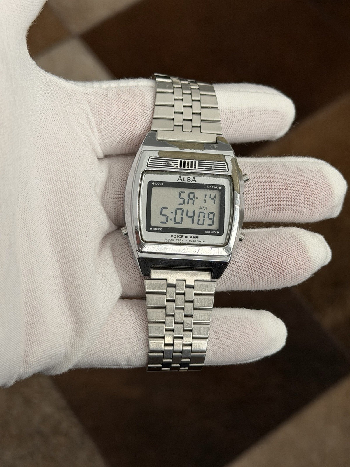 Rare Vintage Alba Voice Alarm Y824-4000 Men’s Digital Sports Watch JDM 1980s