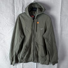 Felpa Nike Athletic Dept vintage uomo grande verde full zip con cappuccio logo swoosh L