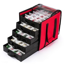 Christmas Ornament Storage Containers -Holds Up to 100 Holiday Ornaments with...