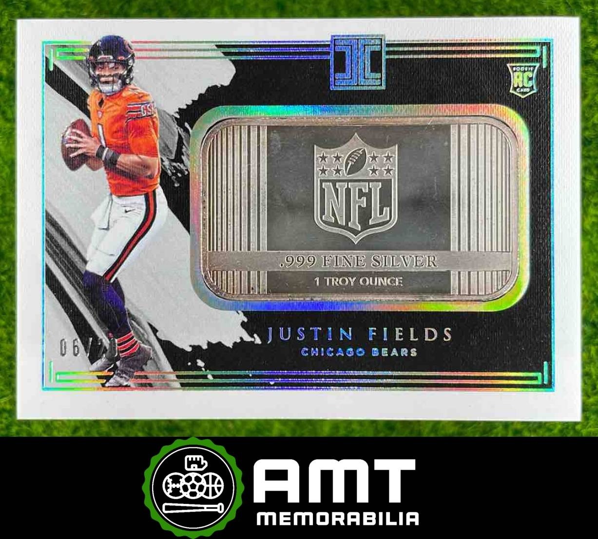 Justin Fields Panini Impeccable Silver NFL Shield #SSJF Base