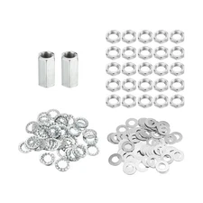 M10 Thread Lamp Pipe Block Nuts Washers, 1 Threaded Pipe Set