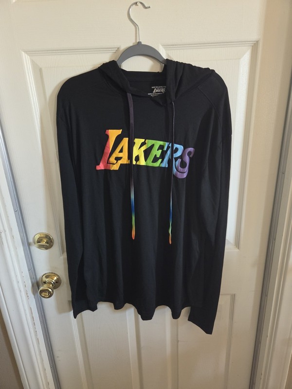 Los Angeles Lakers Pride Hoodie Shirt XL Black Lightweight Pullover NBA