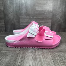 Birkenstock Arizona EVA Kids 3 Pink White Marble Waterproof Slides NEW