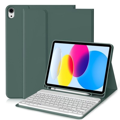 aoub Keyboard Case for iPad (A16) 11th 10th Generation with Dark Green 