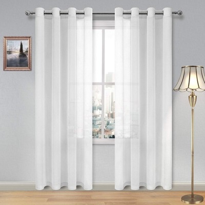 DWCN weiße transparente Vorhänge strukturiert halb B 52'' x L 84'' (2 Paneele), 
