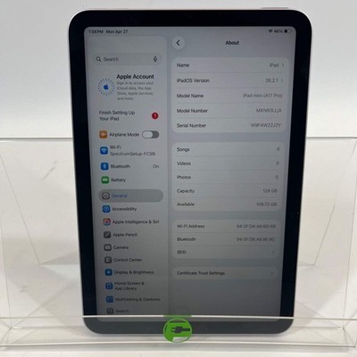 WiFi Only Apple iPad mini (A17 Pro) 128GB Purple MXN93LL/A | eBay