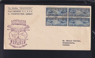 USA Zeppelin Hindenburg 1936 gelaufen