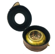 2'' Brass navigation compass with Leather cover maritime Gift antique compass