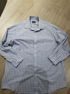 Arrow Men's Button Up Dress Shirt 17 32/33 XL Light Blue Long Sleeve 