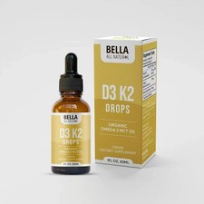 Bella 50ml D3 K2 Drops Organic Omega 3 MCT Oil for Daily Wellness