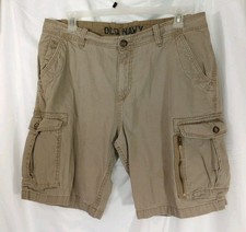 Vintage Y2K Old Navy Cargo Shorts Mens 36 Olive Green Canvas Military Baggy