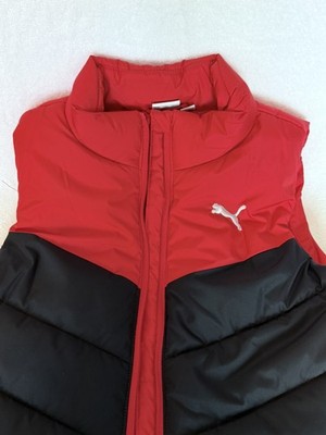 PUMA Boys Black Red Puffer Vest Size M 10/12
