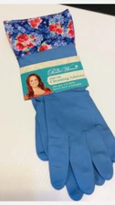 NEW Pioneer Woman Heritage Floral Blue Latex Cleaning / Garden Gloves One Size